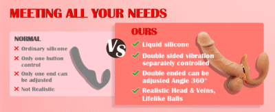 Strapless Double Ended Vibrating Dildo 9 Mode G Spot Clitoral Stimulator for Female Couples 7